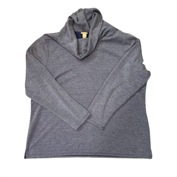 Chico’s super soft blue striped cowl neck pullover sweater Size XL - Picture 8 of 11